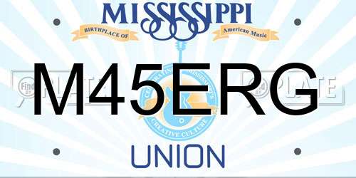 M45ERG Mississippi License Plate