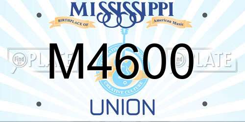 M4600 Mississippi License Plate