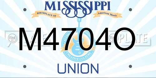 M4704O Mississippi License Plate