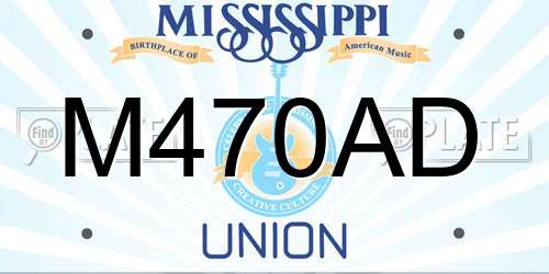 M470AD Mississippi License Plate