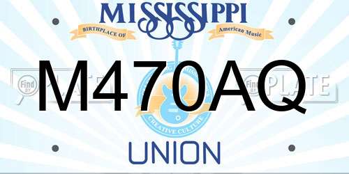 M470AQ Mississippi License Plate