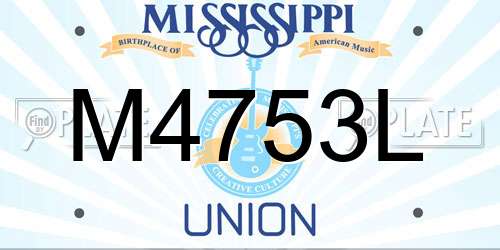 M4753L Mississippi License Plate