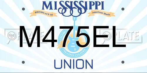 M475EL Mississippi License Plate