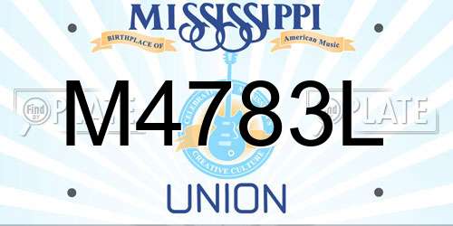 M4783L Mississippi License Plate
