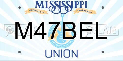 M47BEL Mississippi License Plate