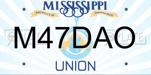 M47DAO Mississippi License Plate