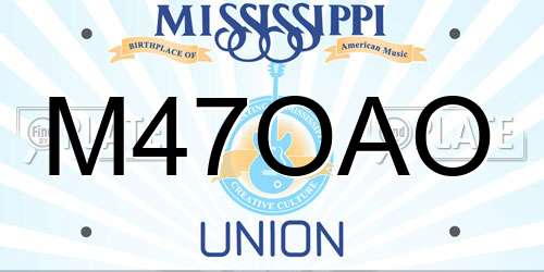M47OAO Mississippi License Plate