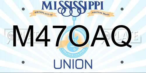M47OAQ Mississippi License Plate