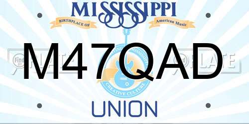 M47QAD Mississippi License Plate