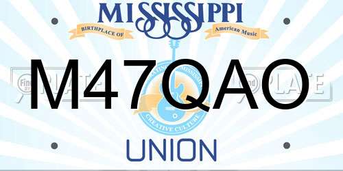 M47QAO Mississippi License Plate