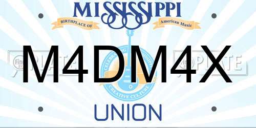M4DM4X Mississippi License Plate