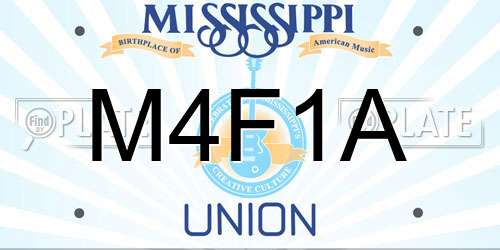 M4F1A Mississippi License Plate