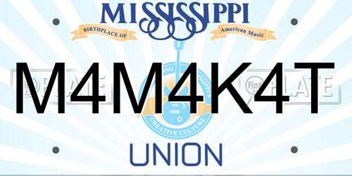 M4M4K4T Mississippi License Plate