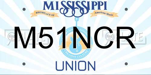 M51NCR Mississippi License Plate