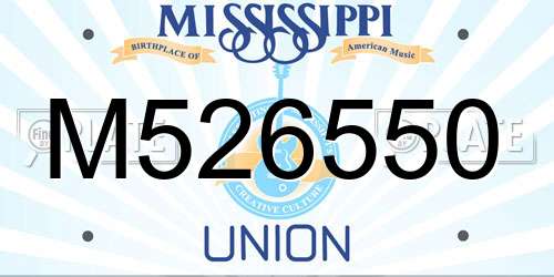 M526550 Mississippi License Plate