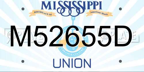 M52655D Mississippi License Plate