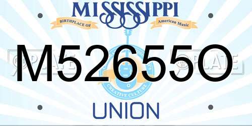 M52655O Mississippi License Plate