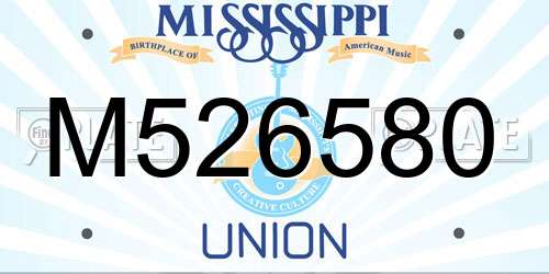 M526580 Mississippi License Plate