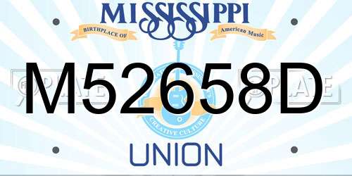 M52658D Mississippi License Plate