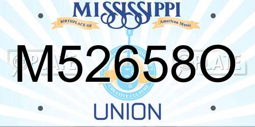 M52658O Mississippi License Plate