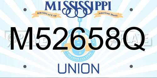 M52658Q Mississippi License Plate