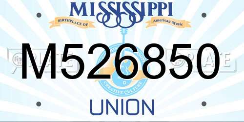 M526850 Mississippi License Plate
