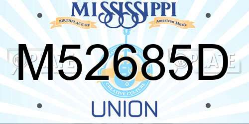 M52685D Mississippi License Plate
