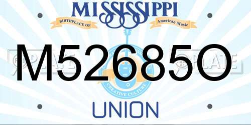 M52685O Mississippi License Plate