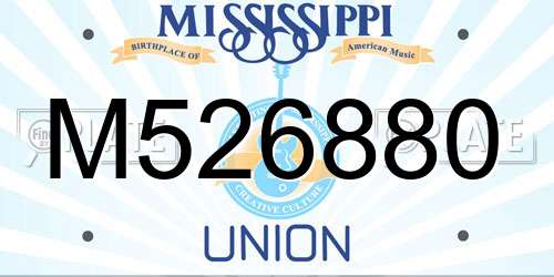 M526880 Mississippi License Plate