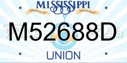 M52688D Mississippi License Plate