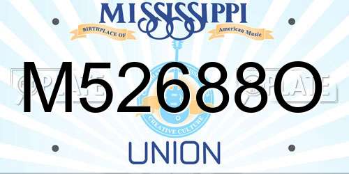 M52688O Mississippi License Plate