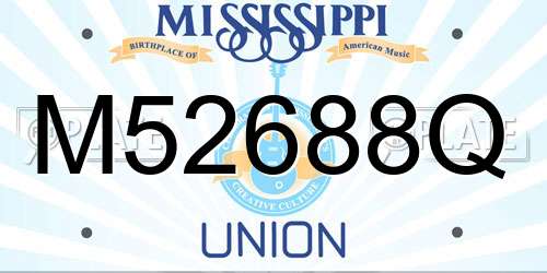 M52688Q Mississippi License Plate