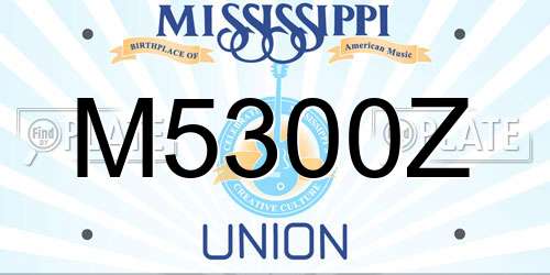 M5300Z Mississippi License Plate