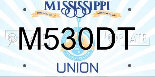 M530DT Mississippi License Plate