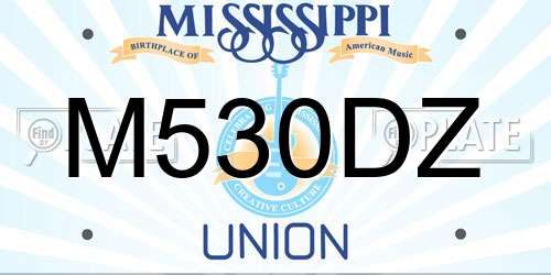 M530DZ Mississippi License Plate