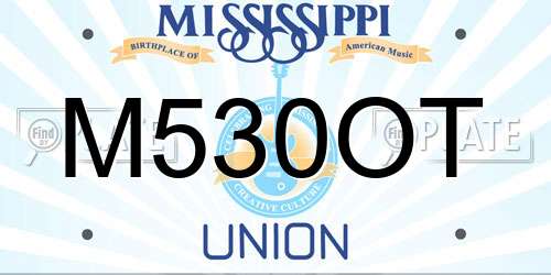 M530OT Mississippi License Plate
