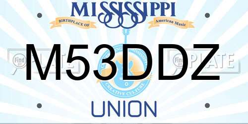M53DDZ Mississippi License Plate