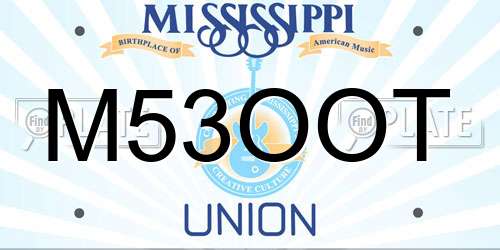 M53OOT Mississippi License Plate