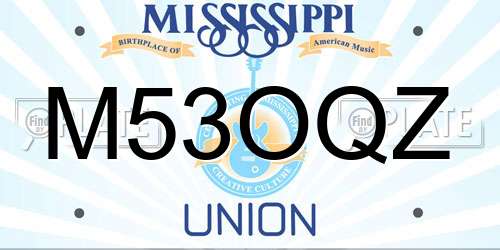 M53OQZ Mississippi License Plate