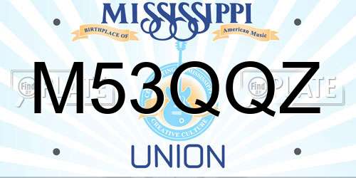 M53QQZ Mississippi License Plate