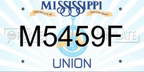 M5459F Mississippi License Plate