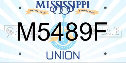 M5489F Mississippi License Plate