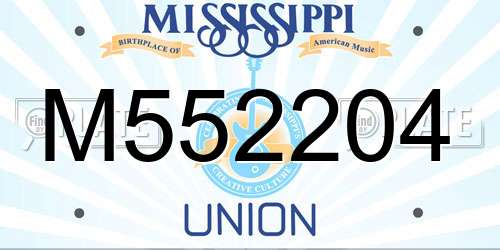 M552204 Mississippi License Plate