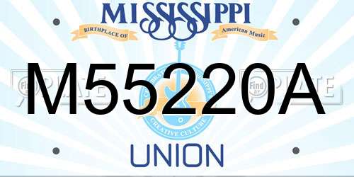 M55220A Mississippi License Plate