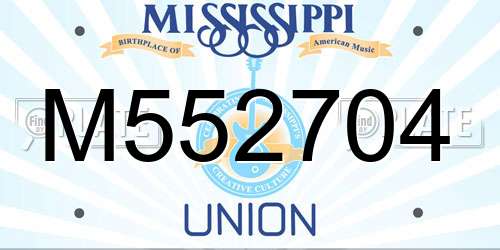M552704 Mississippi License Plate