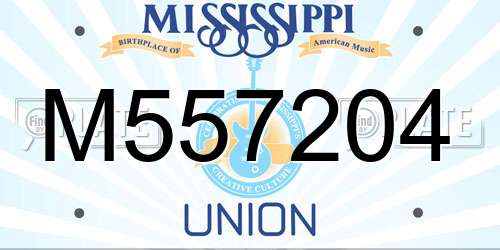 M557204 Mississippi License Plate