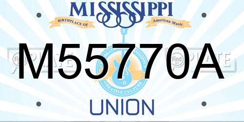 M55770A Mississippi License Plate