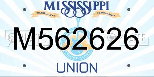 M562626 Mississippi License Plate