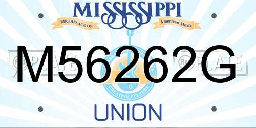 M56262G Mississippi License Plate