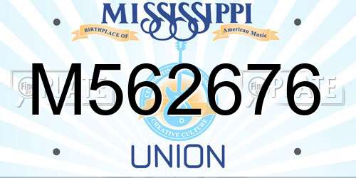 M562676 Mississippi License Plate